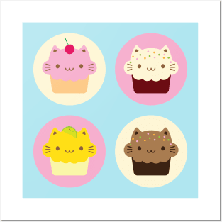 Cute Cat Cupcakes Posters and Art